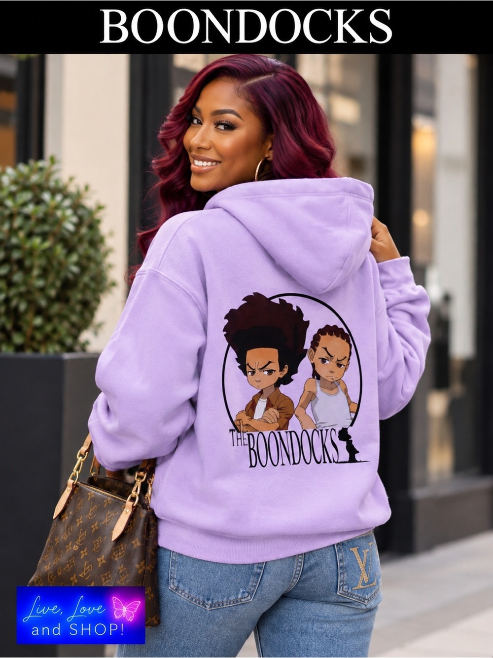 BOONDOCKS Hoodie: Lavender, Unisex. NWOT